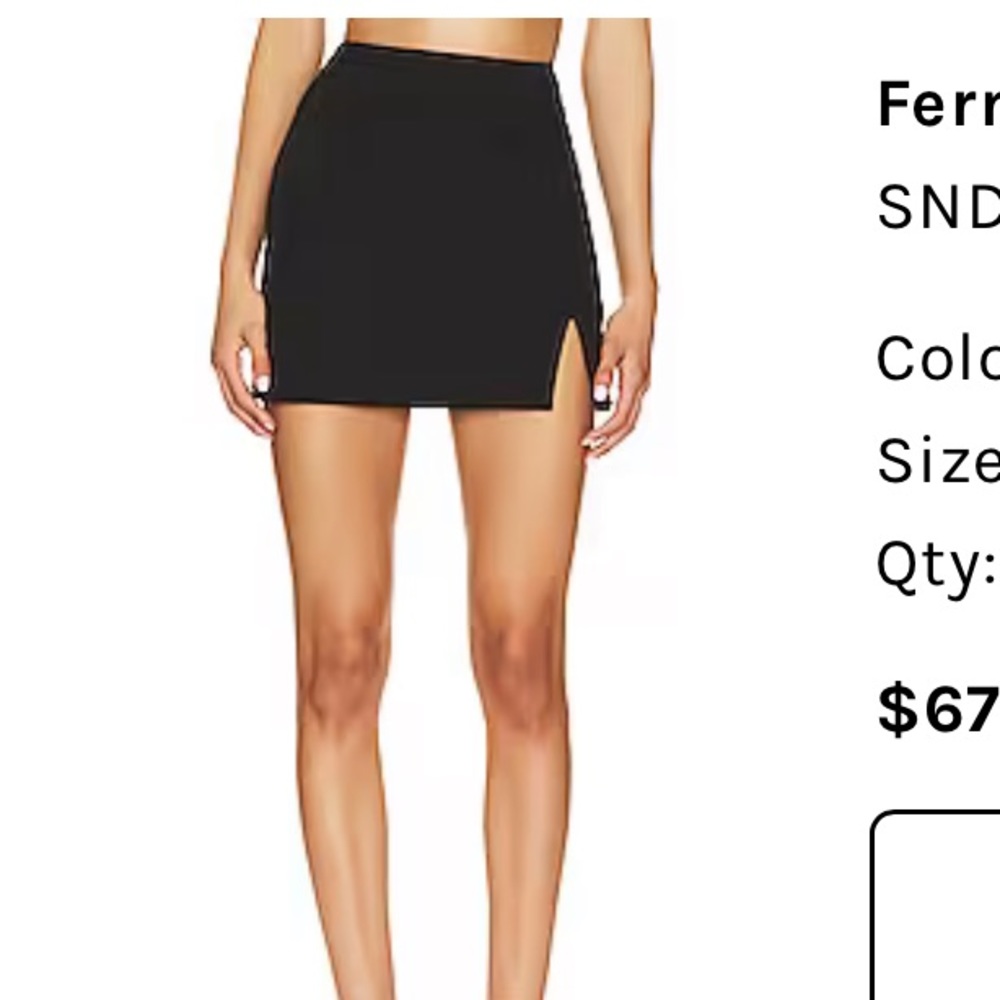 Black high waisted slit skirt.